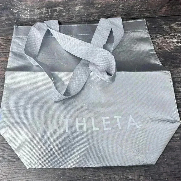 Athleta Silver Shopping Reusable Tote Bag - Picture 1 of 3